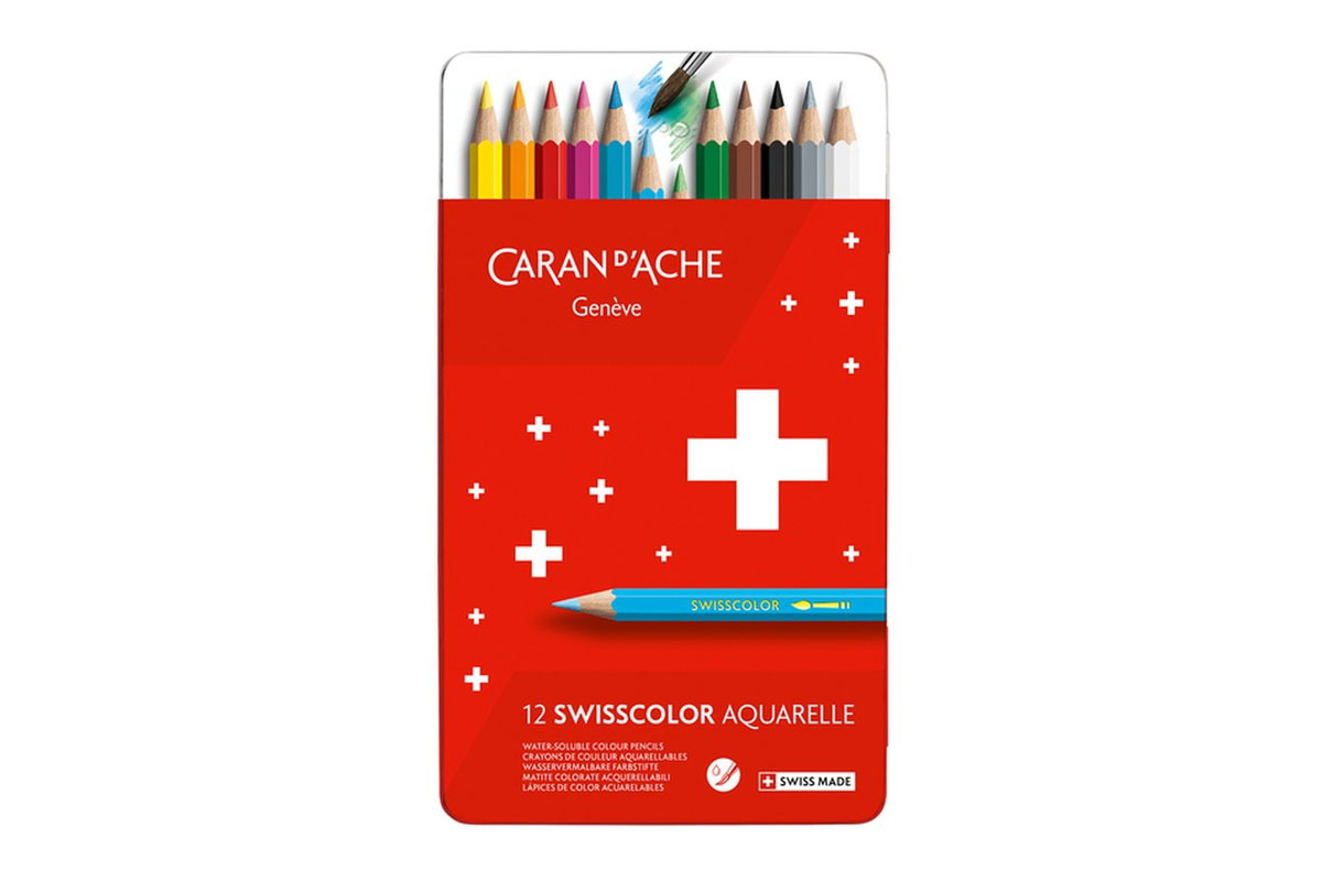 Caran d'Ache Swisscolor Aquarelle Kleurpotloden Blik van 12